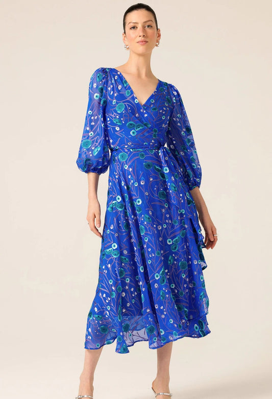 Sacha Drake - Bowerbird Wrap Dress - Periwinkle Poppy