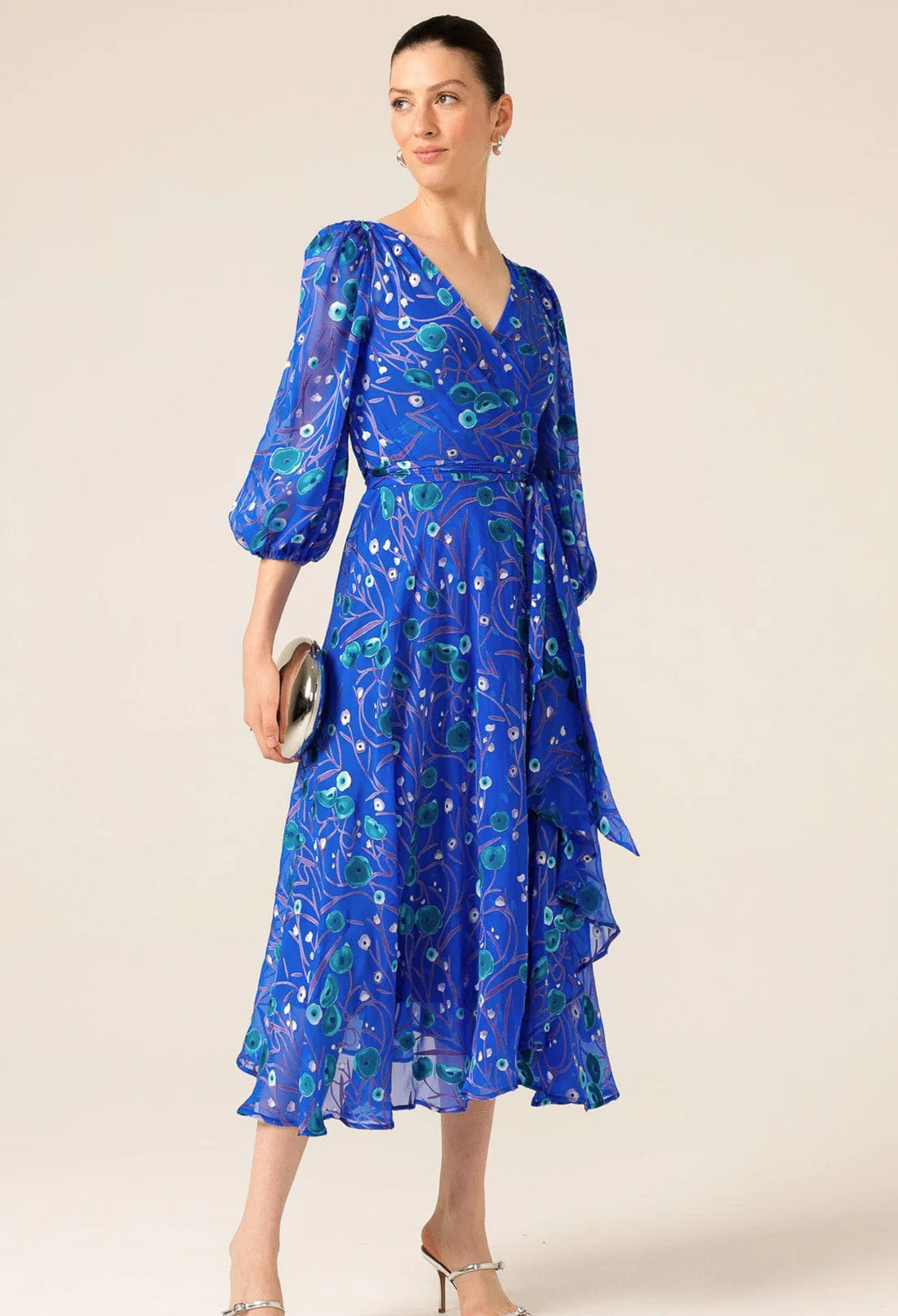 Sacha Drake - Bowerbird Wrap Dress - Periwinkle Poppy