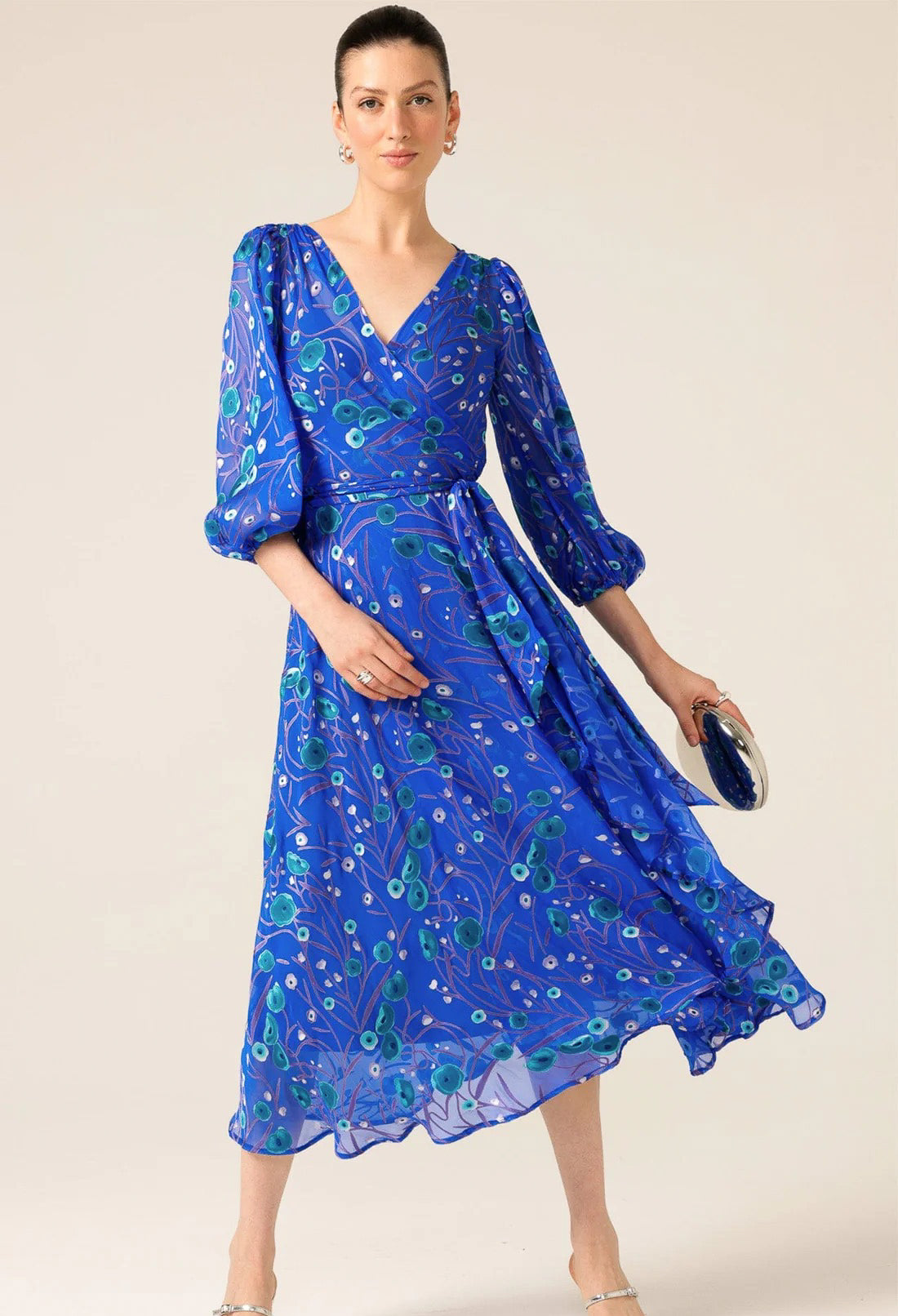 Sacha Drake - Bowerbird Wrap Dress - Periwinkle Poppy
