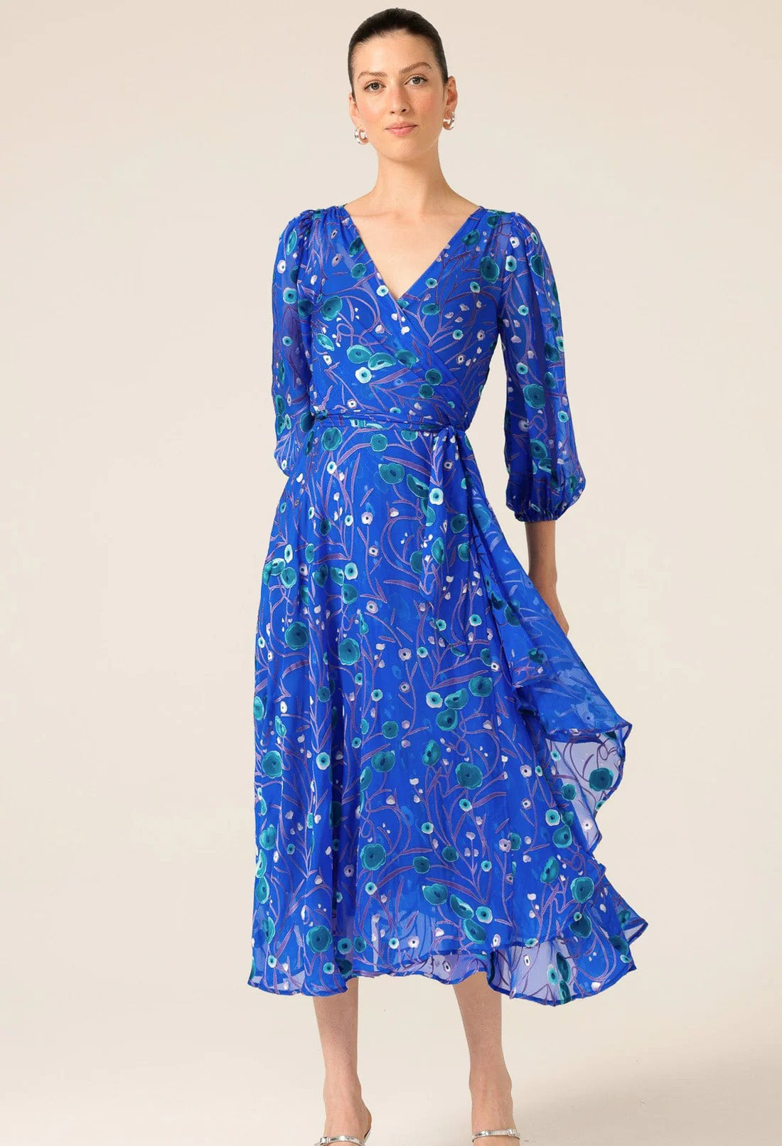 Sacha Drake - Bowerbird Wrap Dress - Periwinkle Poppy