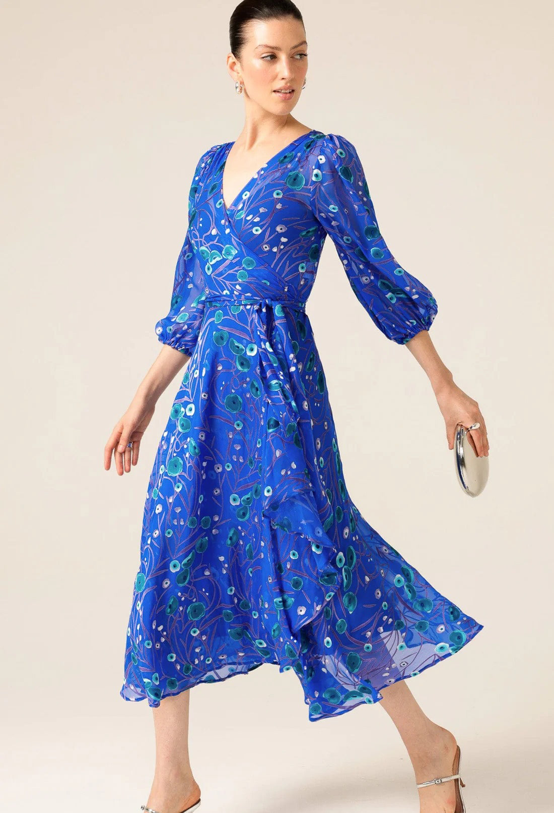 Sacha Drake - Bowerbird Wrap Dress - Periwinkle Poppy