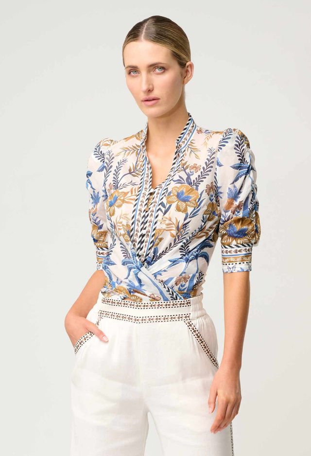 Once Was - Calantha Cotton Silk Shirt - Golden Medina
