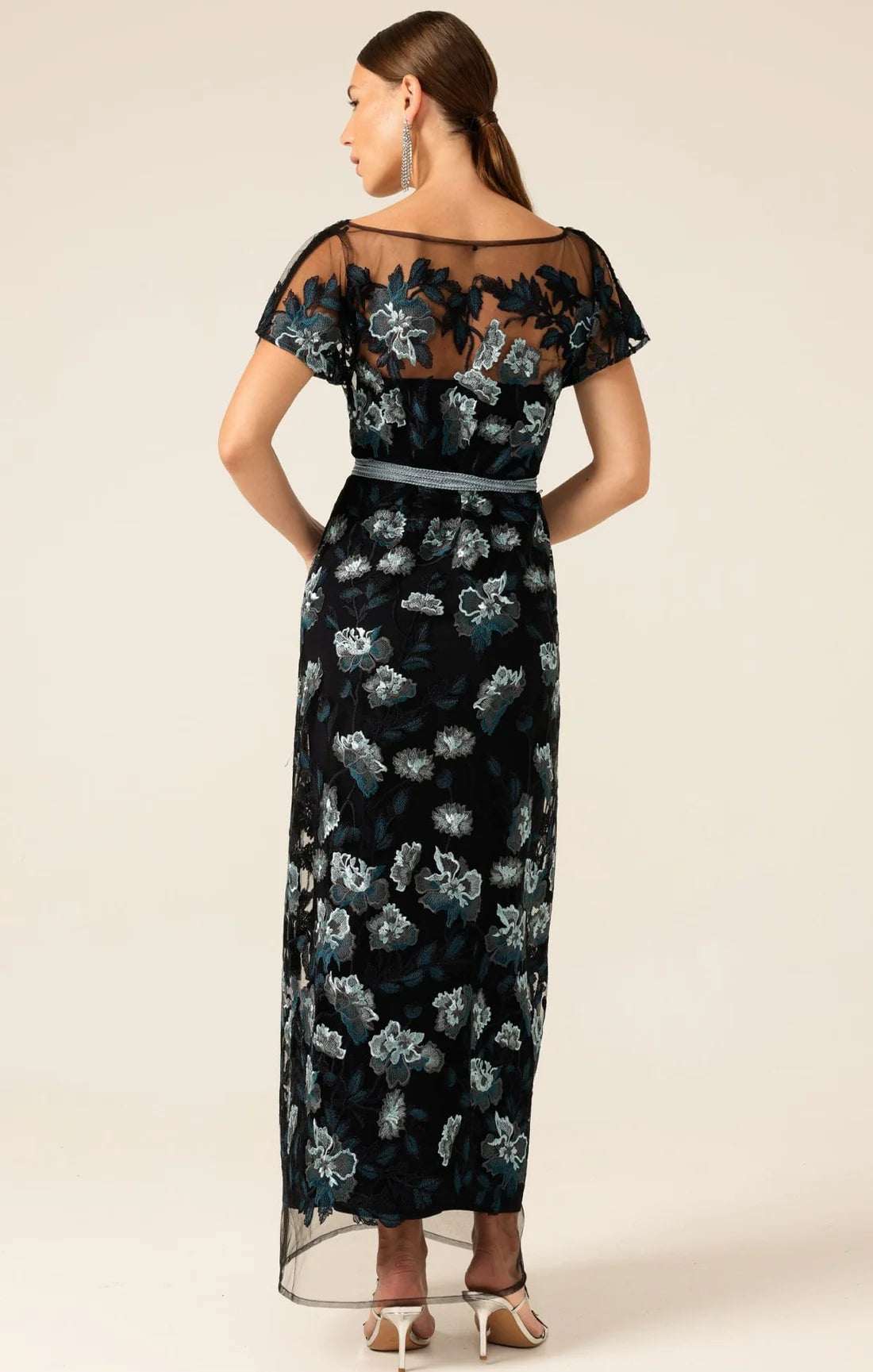 Sacha Drake - Love Potion Formal Maxi Dress - Midnight Teal Aqua Lace