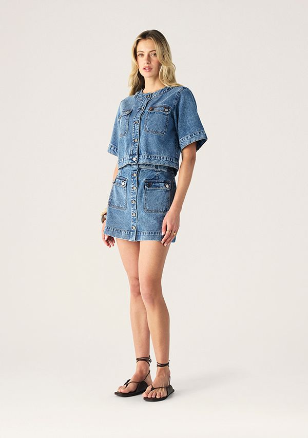 Mos the Label - Aveline Denim Top - Light Indigo