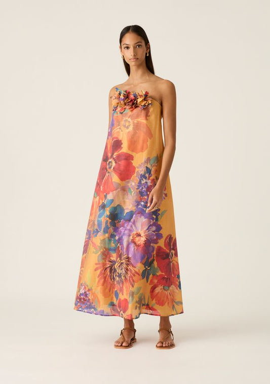 Mos the Label -  Grace  Strapless Dress - Grace Print