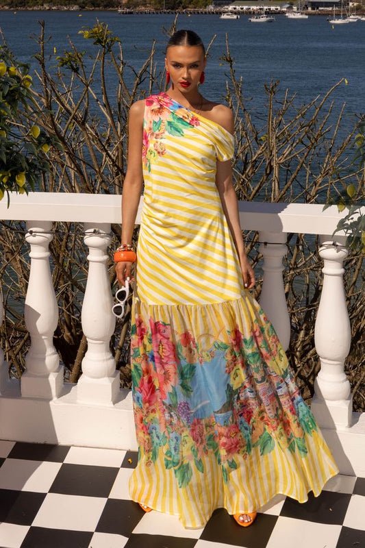 Mia Milano - Positano Asymmetric Dress - Yellow