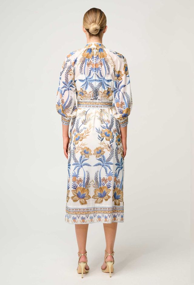 Once Was - Carmen Cotton Silk Maxi Dress - Golden Medina